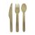 Cubiertos de Bambu 17 cm 100 uni (Cuchara,Cuchillo,Tenedor).